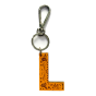 Leather keychain - Letter L Couleur : Orange