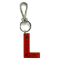 Leather keychain - Letter L Couleur : Red