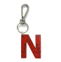 Leather keychain - Letter N Couleur : Red