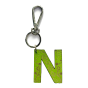 Leather keychain - Letter N Couleur : Green