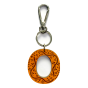 Leather keychain - Letter O Couleur : Orange
