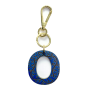 Leather keychain - Letter O Couleur : Blue