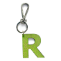 Leather keychain - Letter R Couleur : Green