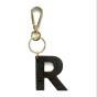 Leather keychain - Letter R Couleur : Black