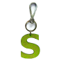 Leather keychain - Letter S Couleur : Green