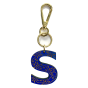 Leather keychain - Letter S Couleur : Blue