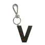 Leather keychain - Letter V Couleur : Black
