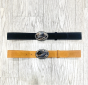 Leather belt with resin jewel buckle - Bekaloo