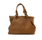Braided tote bag leather - CHANTAL Couleur : Camel