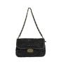 Small leather braided pouch bag with clasp - JENNY Couleur : Black
