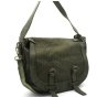 Braided leather satchel bag - SABRINA Couleur : Green