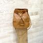 Petit sac bourse en cuir style patchwork - CLARA Couleur : Camel