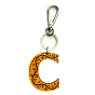 Porte-clés cuir - Lettre C Couleur : Orange