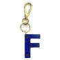 Porte-clés cuir - Lettre F Couleur : Bleu