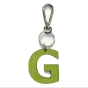 Porte-clés cuir - Lettre G Couleur : Vert