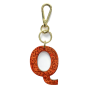 Porte-clés cuir - Lettre Q Couleur : Orange
