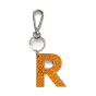 Porte-clés cuir - Lettre R Couleur : Orange