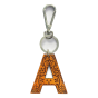 Porte-clés cuir - Lettre A Couleur : Orange