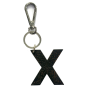 Porte-clés cuir - Lettre X Couleur : Noir